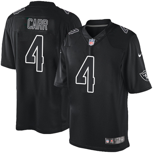 Men's Limited Derek Carr Nike Jersey Black - #4 Impact NFL Oakland Raiders